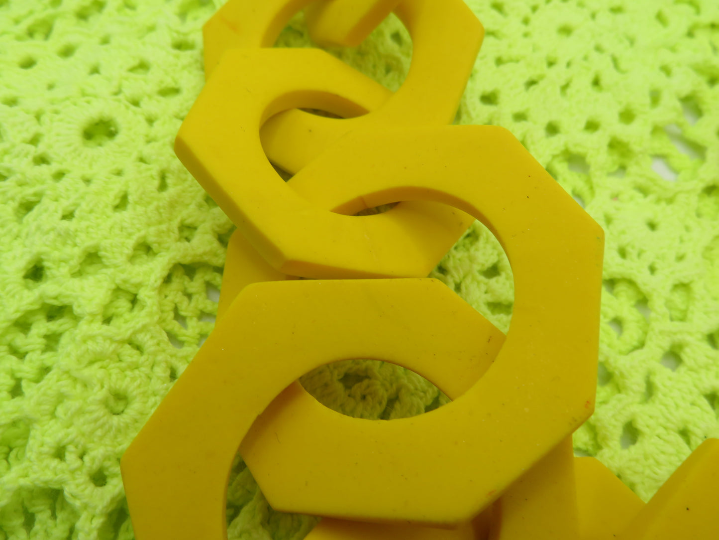 Iris Apfel's Yellow Geometric Statement Necklace