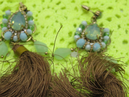 Iris Apfel's Minty Crystal Fringe Earrings