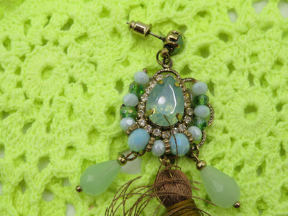 Iris Apfel's Minty Crystal Fringe Earrings