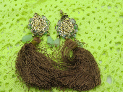 Iris Apfel's Minty Crystal Fringe Earrings