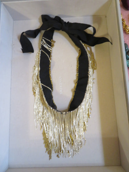 Iris Apfel's Two Tone Chain Fringe Necklace