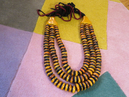 Iris Apfel's Vintage HUGE Moroccan Berber Resin Amber Bead Necklace