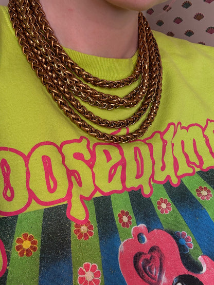 Vintage Chanel Runway Chunky 5-Strand Gold Chain Collar Necklace