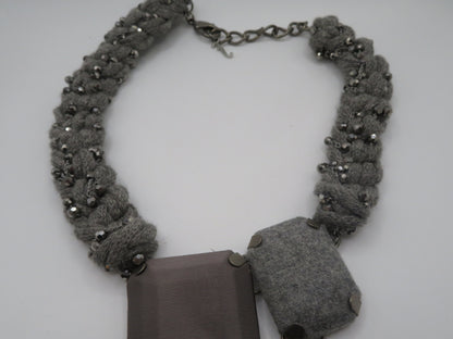 Vintage Braided Geometric Cubist Choker Necklace