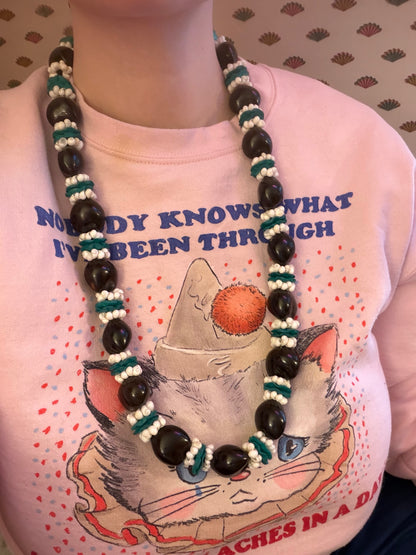Vintage Hawaiian Kukui Nut Necklace Stack - 3 Stands