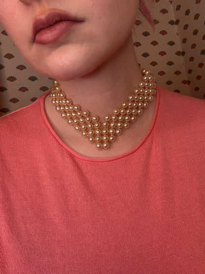 Iris Apfel's Vintage Chunky Pearl Collar Necklace