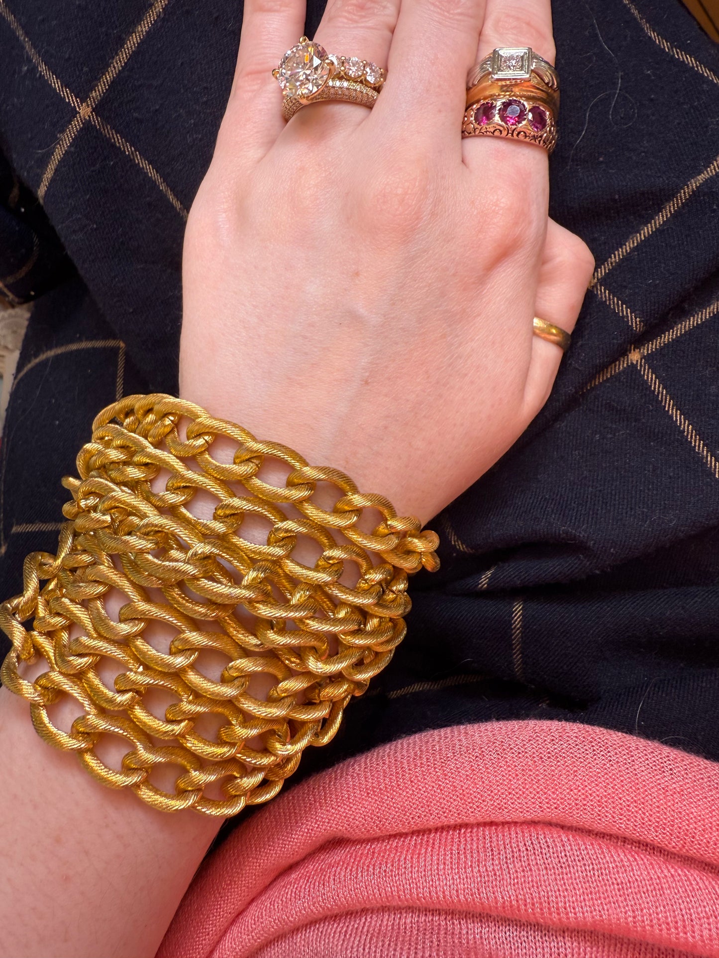 Iris Apfel's Vintage Chunky Gold Multi-Strand Bracelet