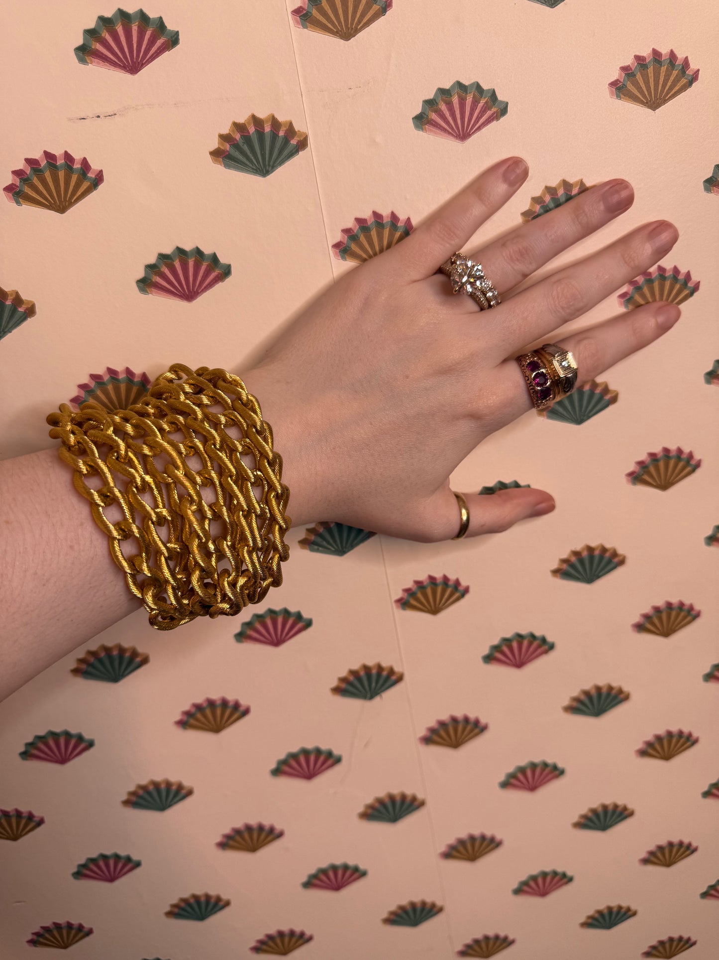 Iris Apfel's Vintage Chunky Gold Multi-Strand Bracelet