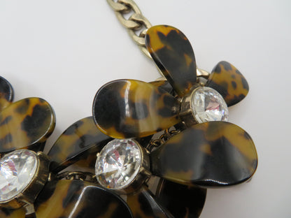 Vintage J. Crew Tortoiseshell Flower Statement Necklace