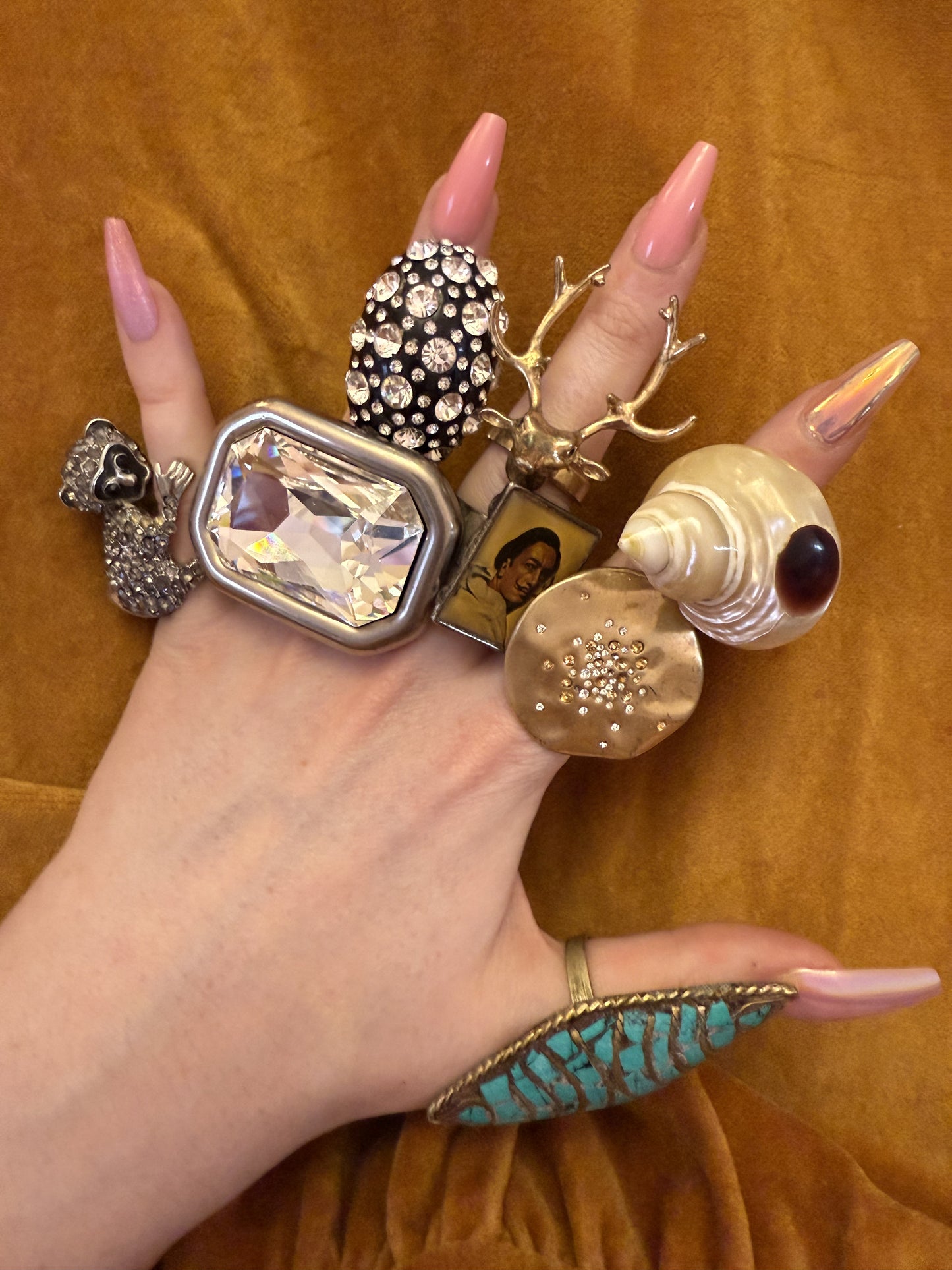 Vintage Oversized Crystal Rhinestone Statement Ring
