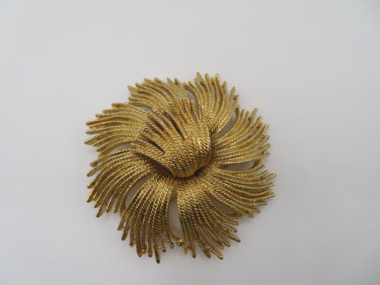 Vintage Midcentury Monet Gold Cordelia Swirl Brooch