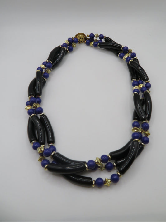 Vintage Chunky Geometric Layered Beaded Necklace