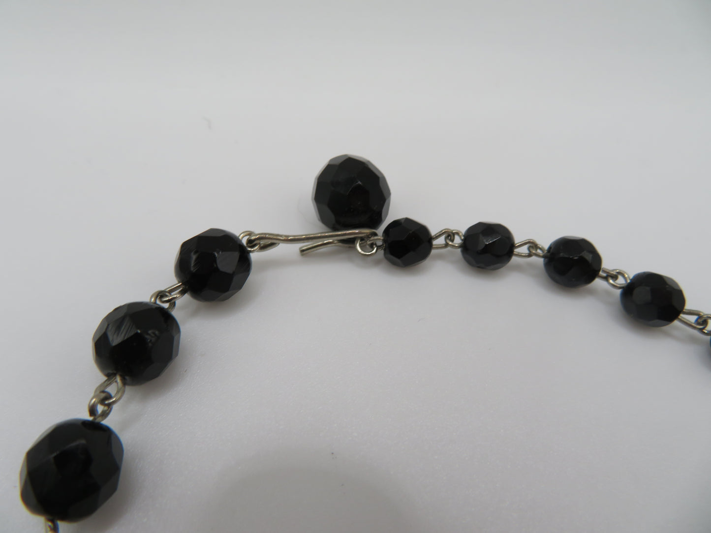 Vintage Jet Black Austrian Crystal Rhinestone Necklace