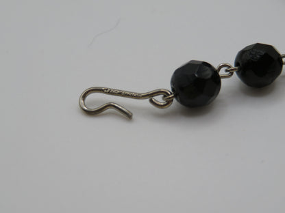 Vintage Jet Black Austrian Crystal Rhinestone Necklace