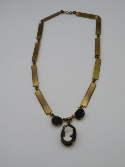 Antique Victorian Revival Baby Cameo Link Necklace