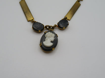 Antique Victorian Revival Baby Cameo Link Necklace