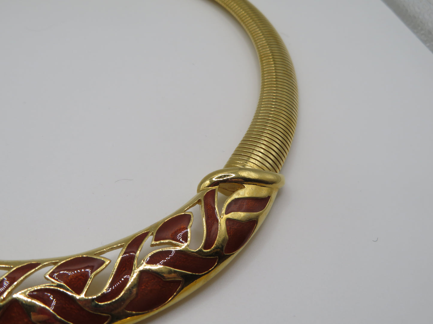 Vintage Trifari Chunky Enamel Tubogas Necklace