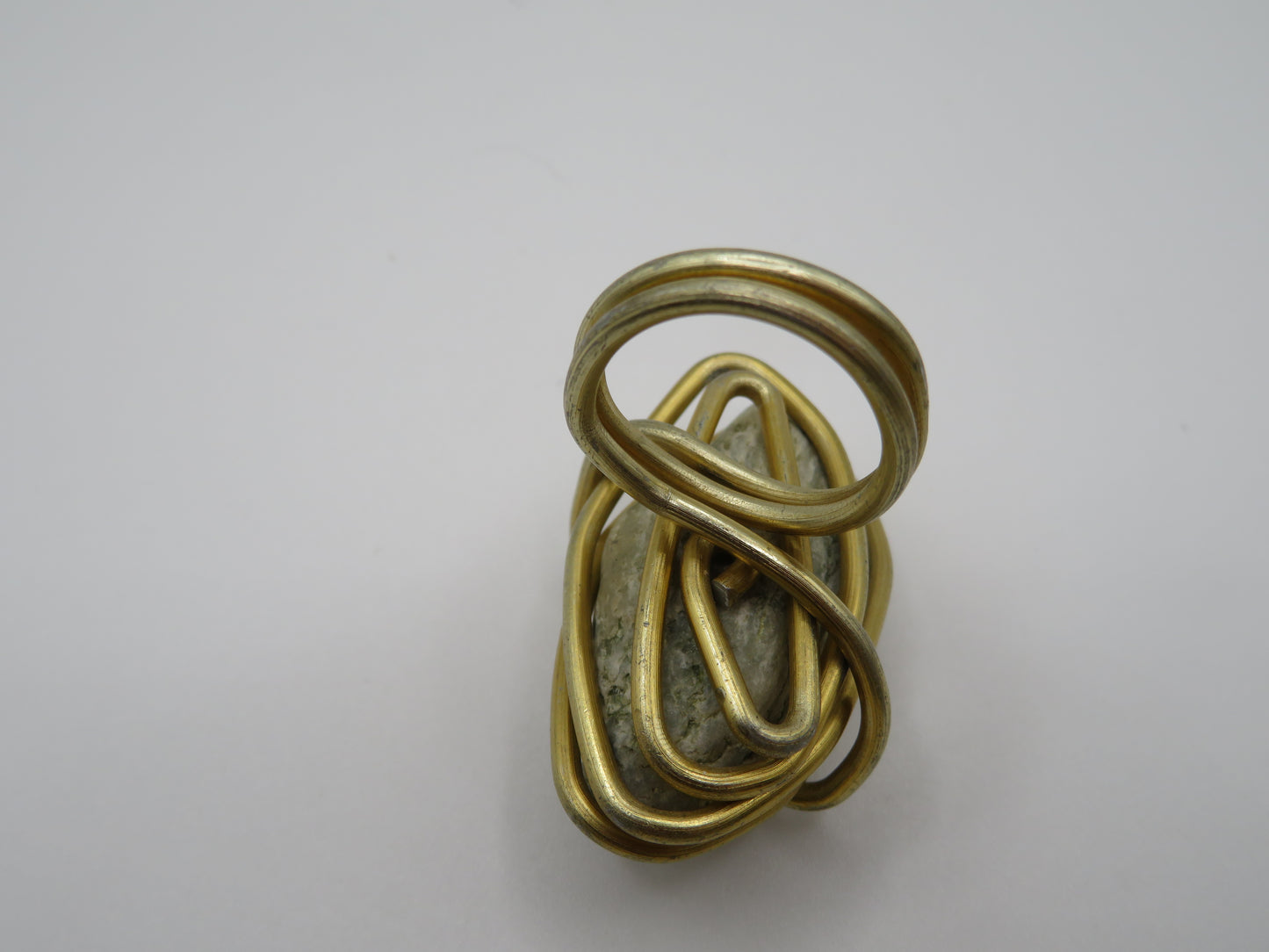 Vintage Huge Chunky Wire Wrapped Modernist Rock Ring