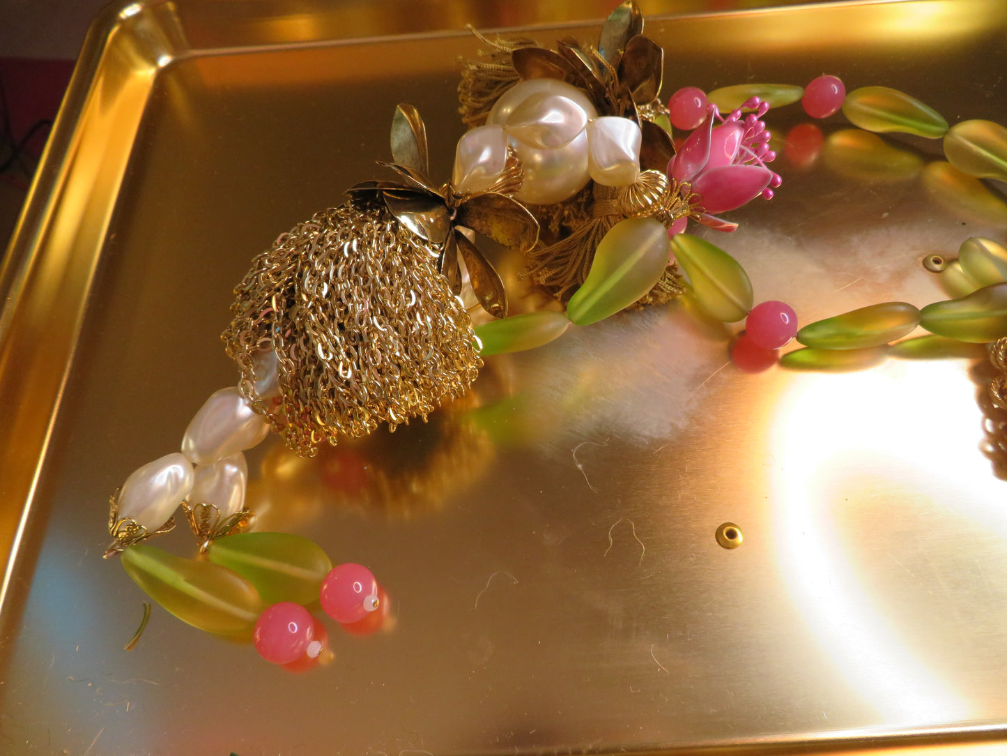 Julie Rubano RARE Huge Vintage Flower Doll Necklace