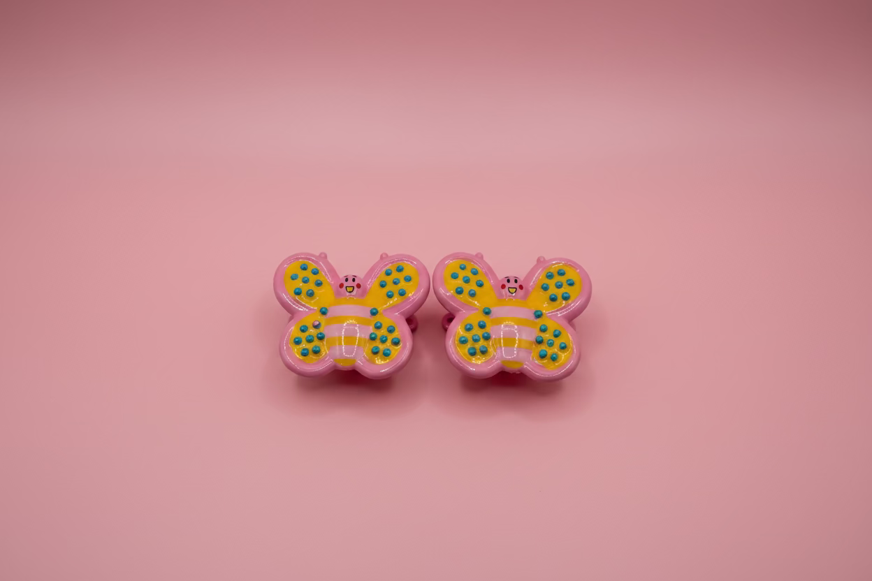 Moschino Oversized Pink Butterfly Clip On Earrings