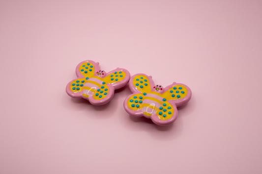 Moschino Oversized Pink Butterfly Clip On Earrings