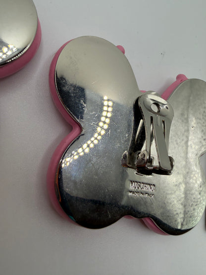 Moschino Oversized Pink Butterfly Clip On Earrings