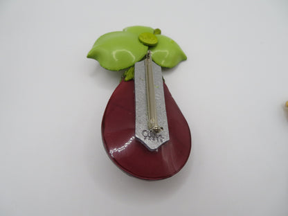 Vintage Rare Ciléa Paris Oversized Eggplant Brooch