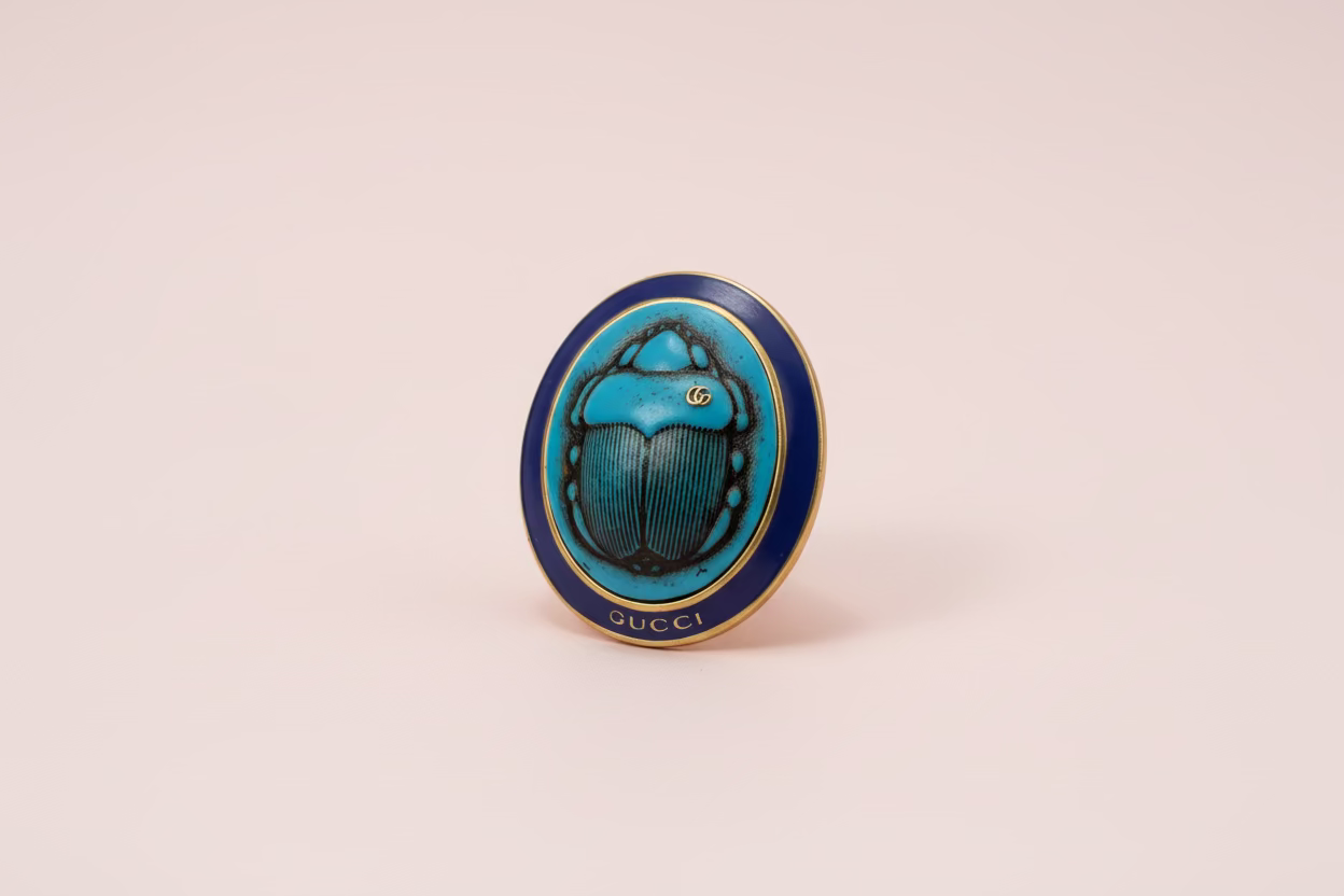 Oversized Gucci Scarab Cocktail Ring