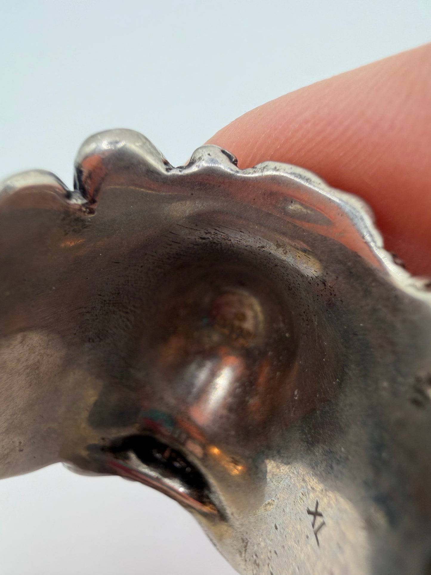 Rare Gucci Silver Lion Ring with Dangling Cross Charm