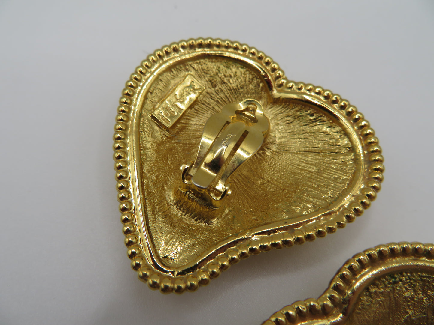 Vintage Yves Saint Laurent Chunky Heart Clip On Earrings