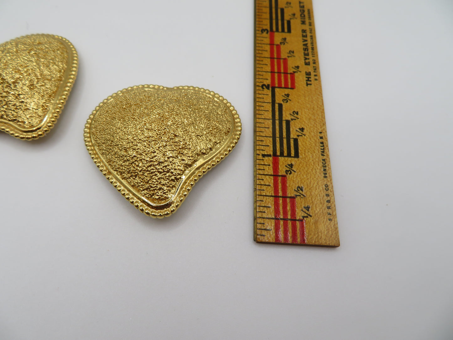 Vintage Yves Saint Laurent Chunky Heart Clip On Earrings