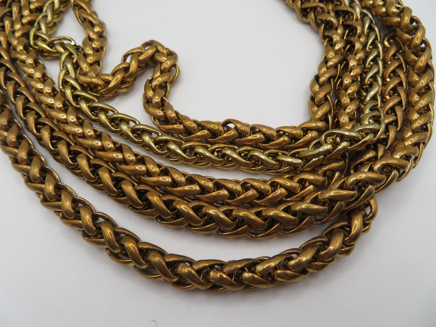 Vintage Chanel Runway Chunky 5-Strand Gold Chain Collar Necklace