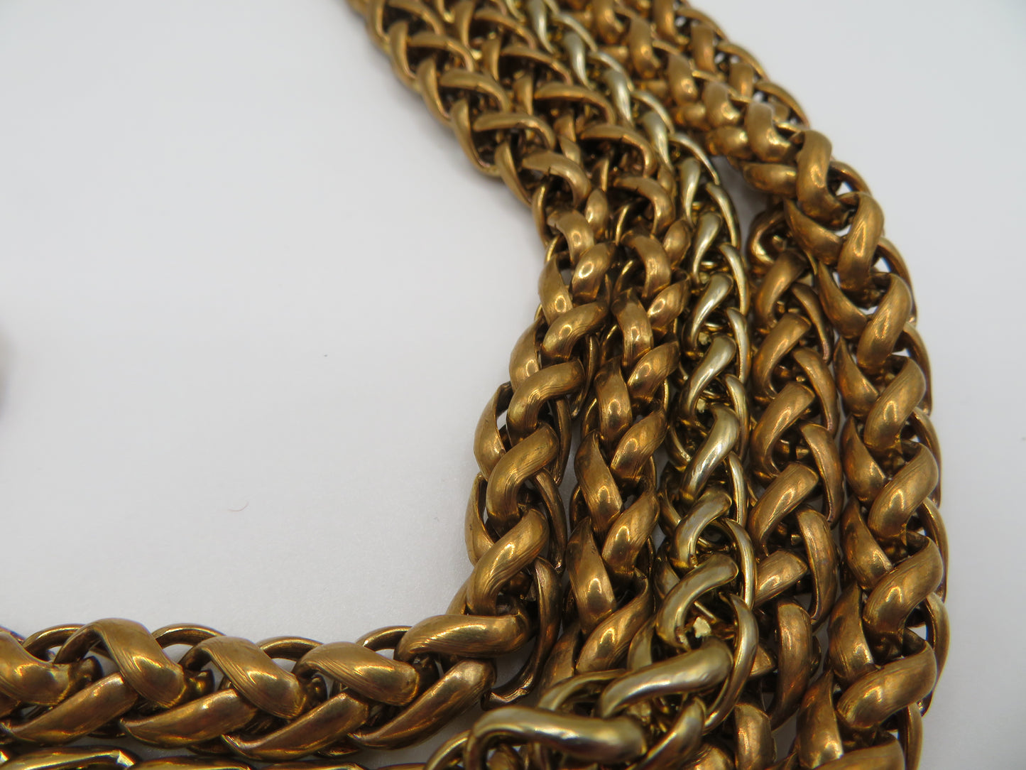 Vintage Chanel Runway Chunky 5-Strand Gold Chain Collar Necklace