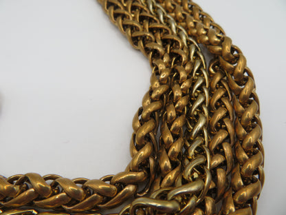 Vintage Chanel Runway Chunky 5-Strand Gold Chain Collar Necklace