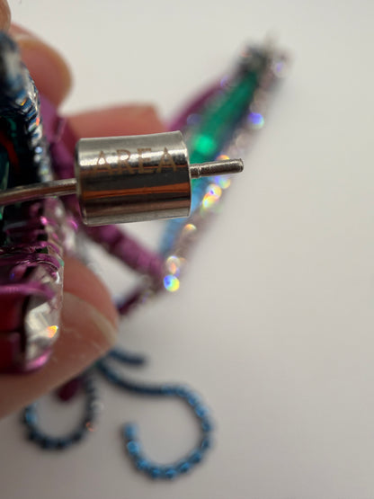 Area Rainbow Crystal Rhinestone Fringe Earrings