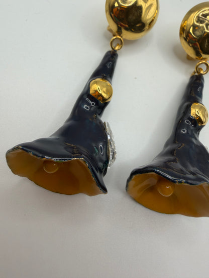 Marni Surreal Sculptural Crystal Bloom Clip On Earrings