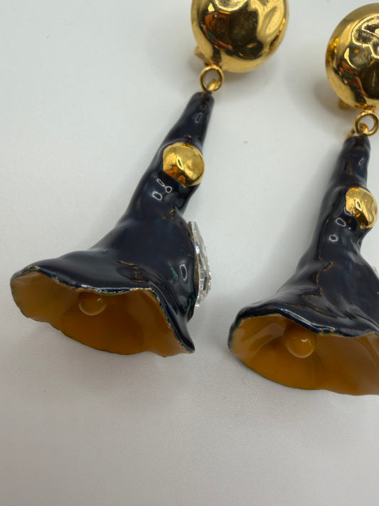 Marni Surreal Sculptural Crystal Bloom Clip On Earrings