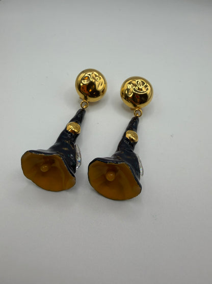Marni Surreal Sculptural Crystal Bloom Clip On Earrings