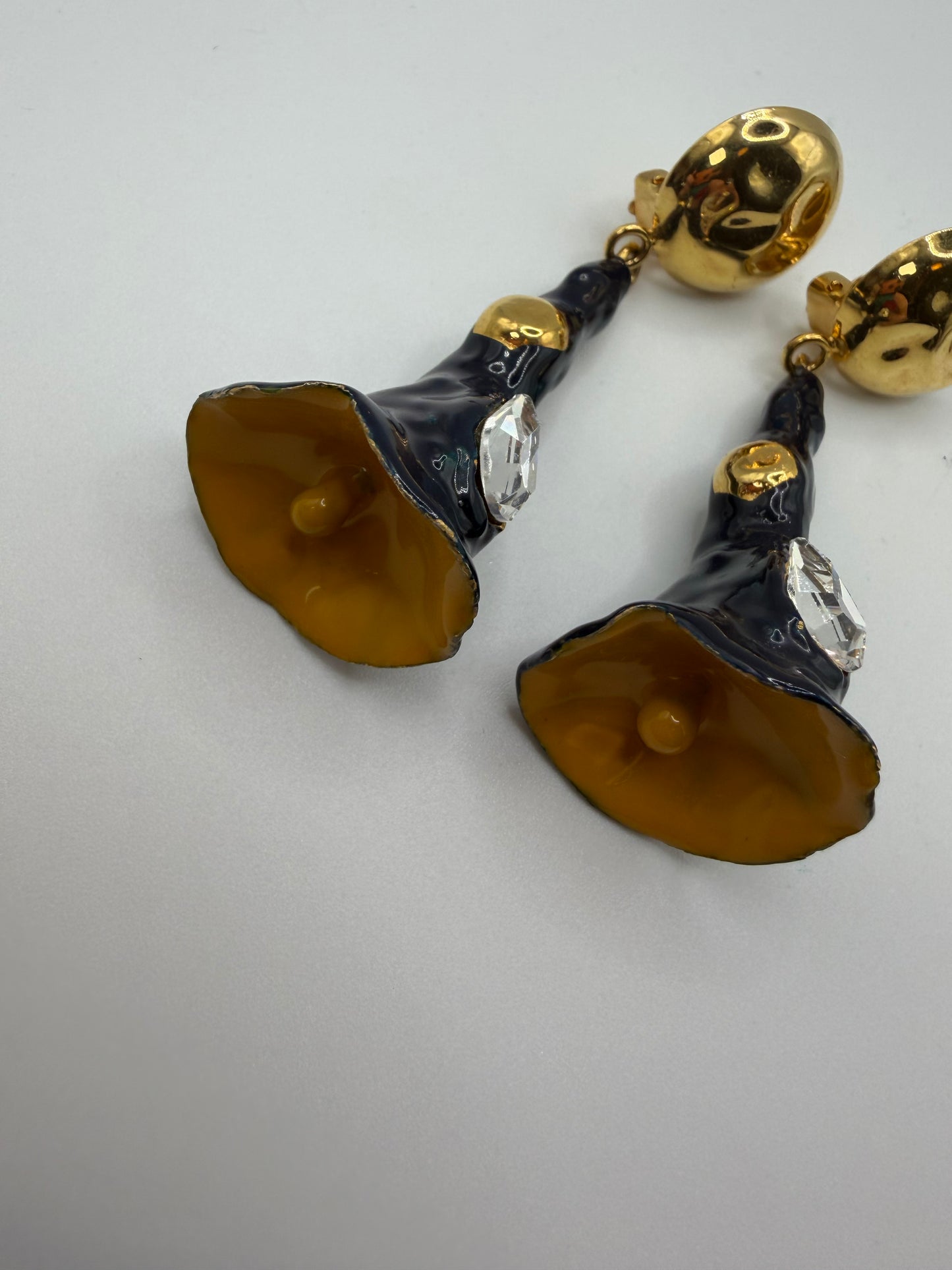 Marni Surreal Sculptural Crystal Bloom Clip On Earrings