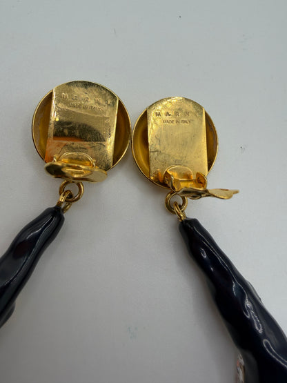 Marni Surreal Sculptural Crystal Bloom Clip On Earrings