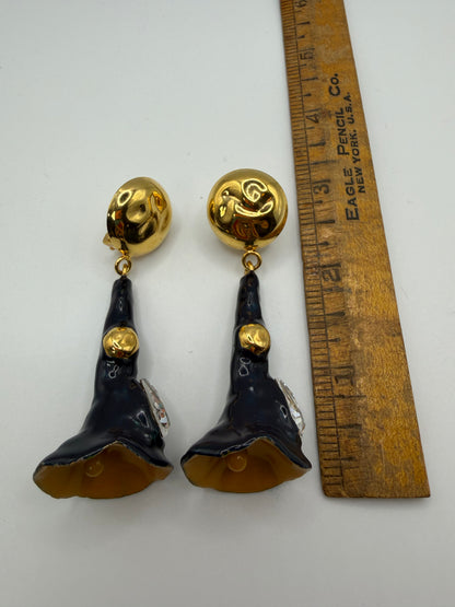 Marni Surreal Sculptural Crystal Bloom Clip On Earrings