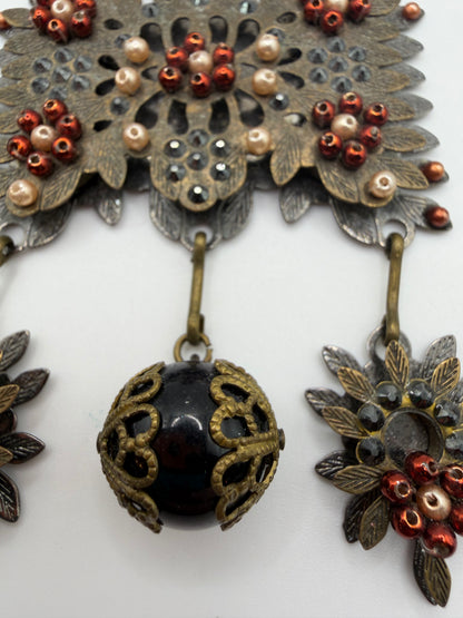 Monumental DSQUARED2 Pearl Studded Chandelier Earrings