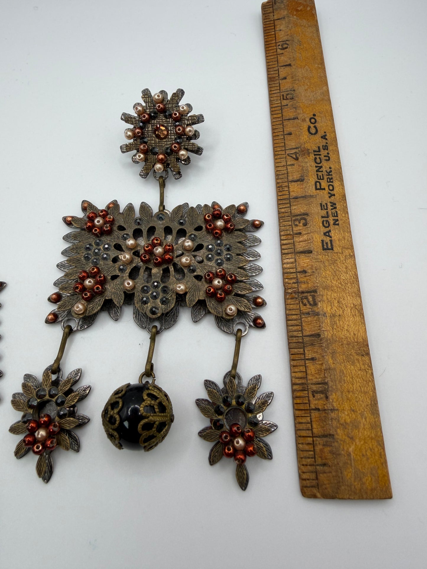 Monumental DSQUARED2 Pearl Studded Chandelier Earrings