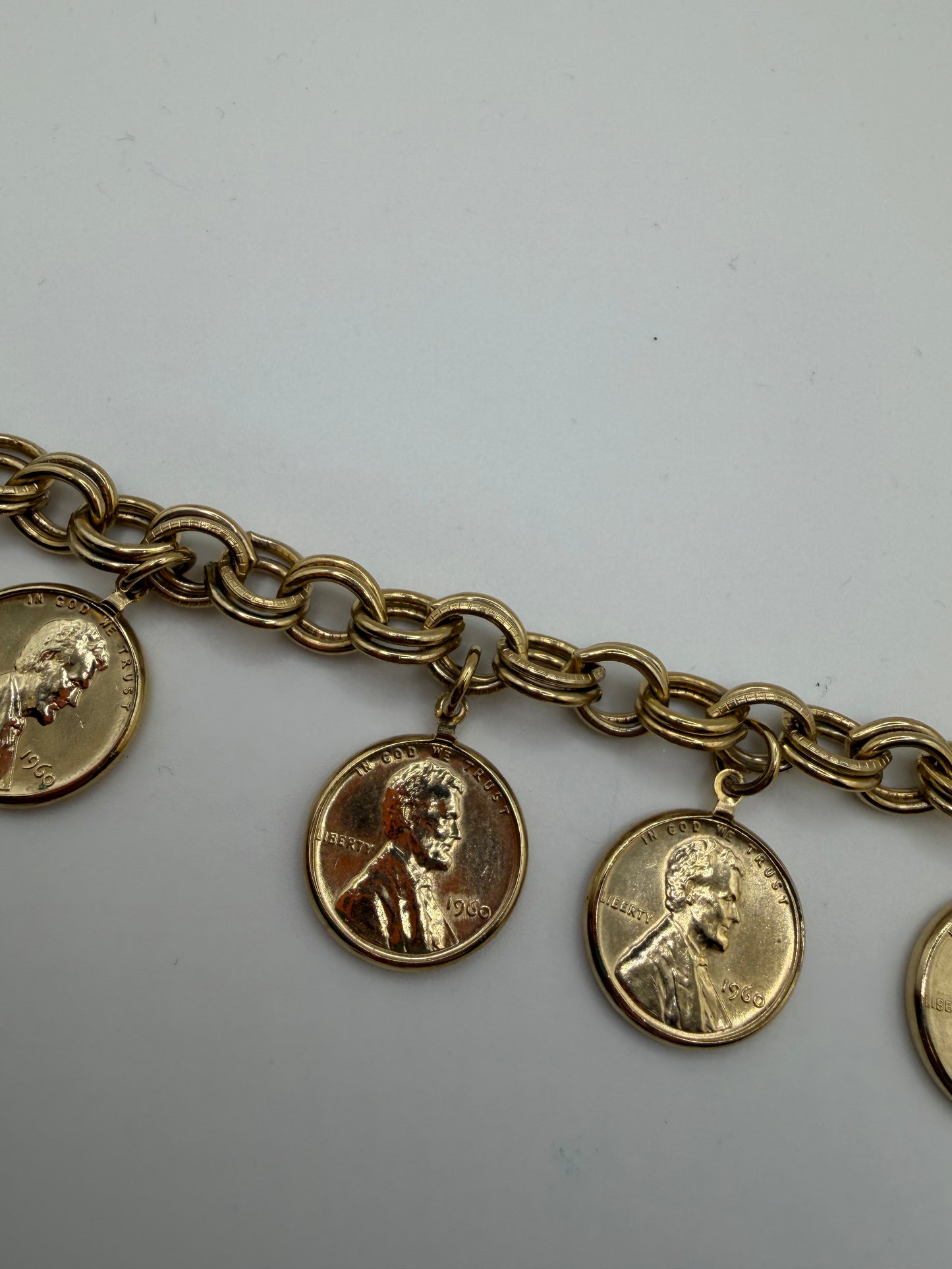 Vintage Coro Penny Charm Bracelet