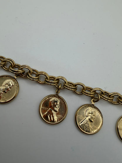 Vintage Coro Penny Charm Bracelet