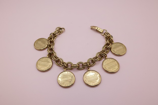Vintage Coro Penny Charm Bracelet