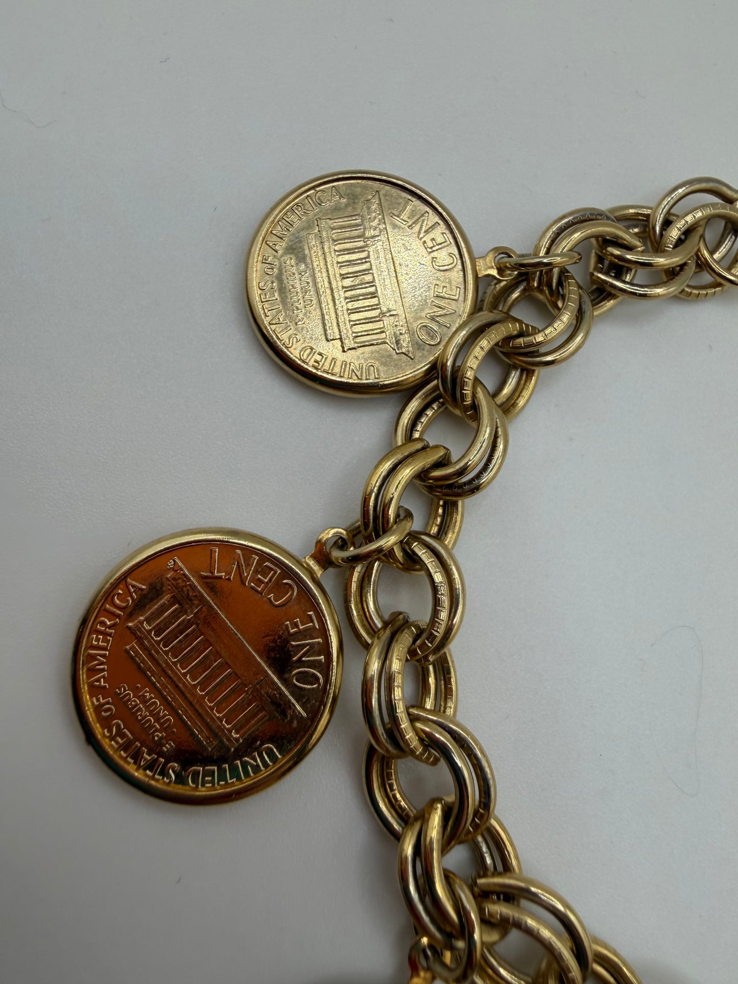 Vintage Coro Penny Charm Bracelet