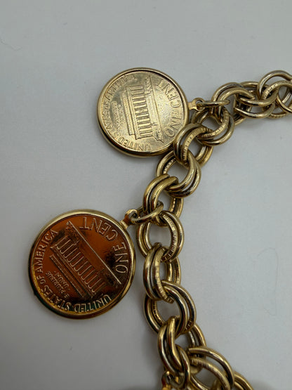 Vintage Coro Penny Charm Bracelet