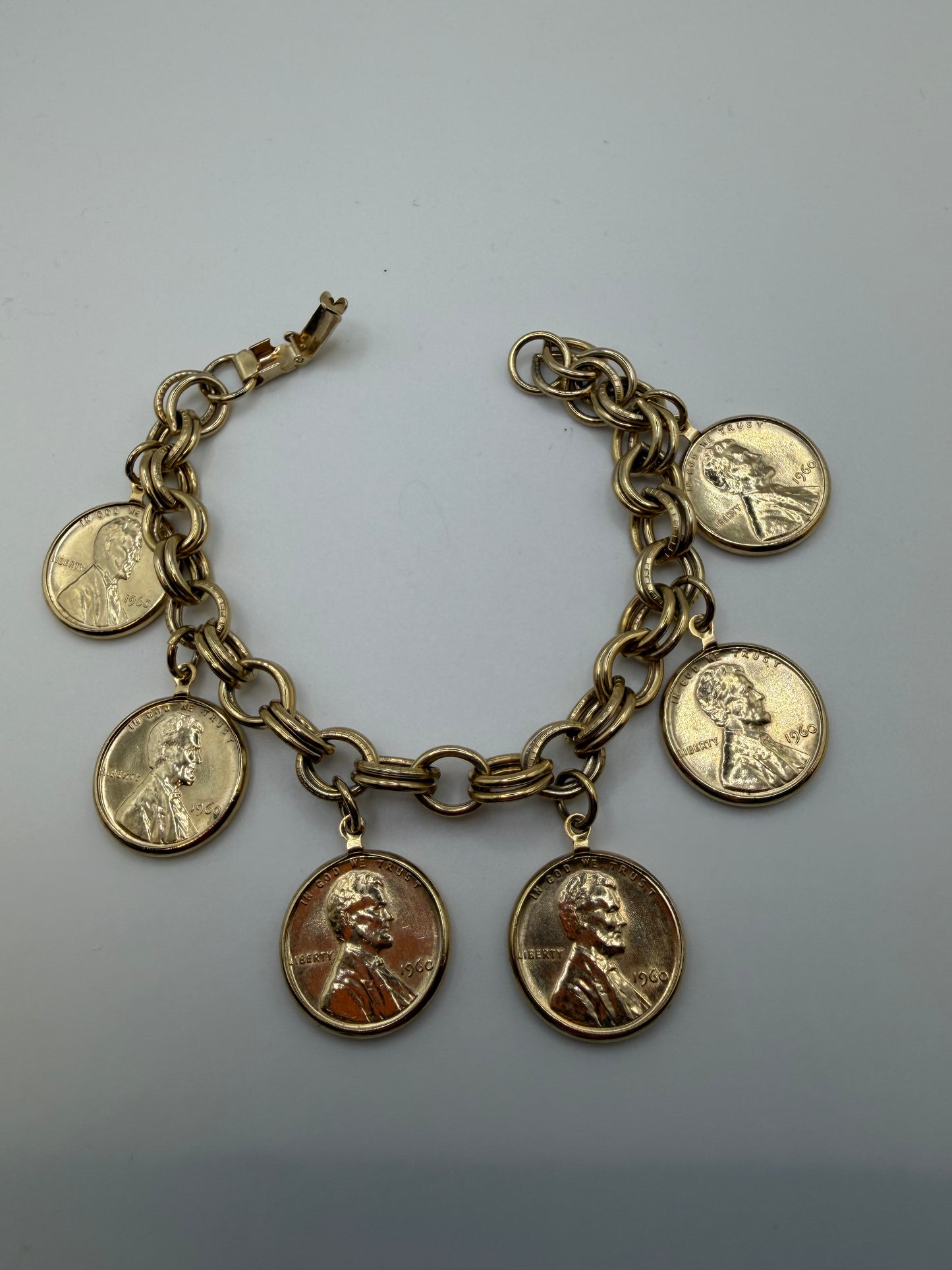 Vintage Coro Penny Charm Bracelet