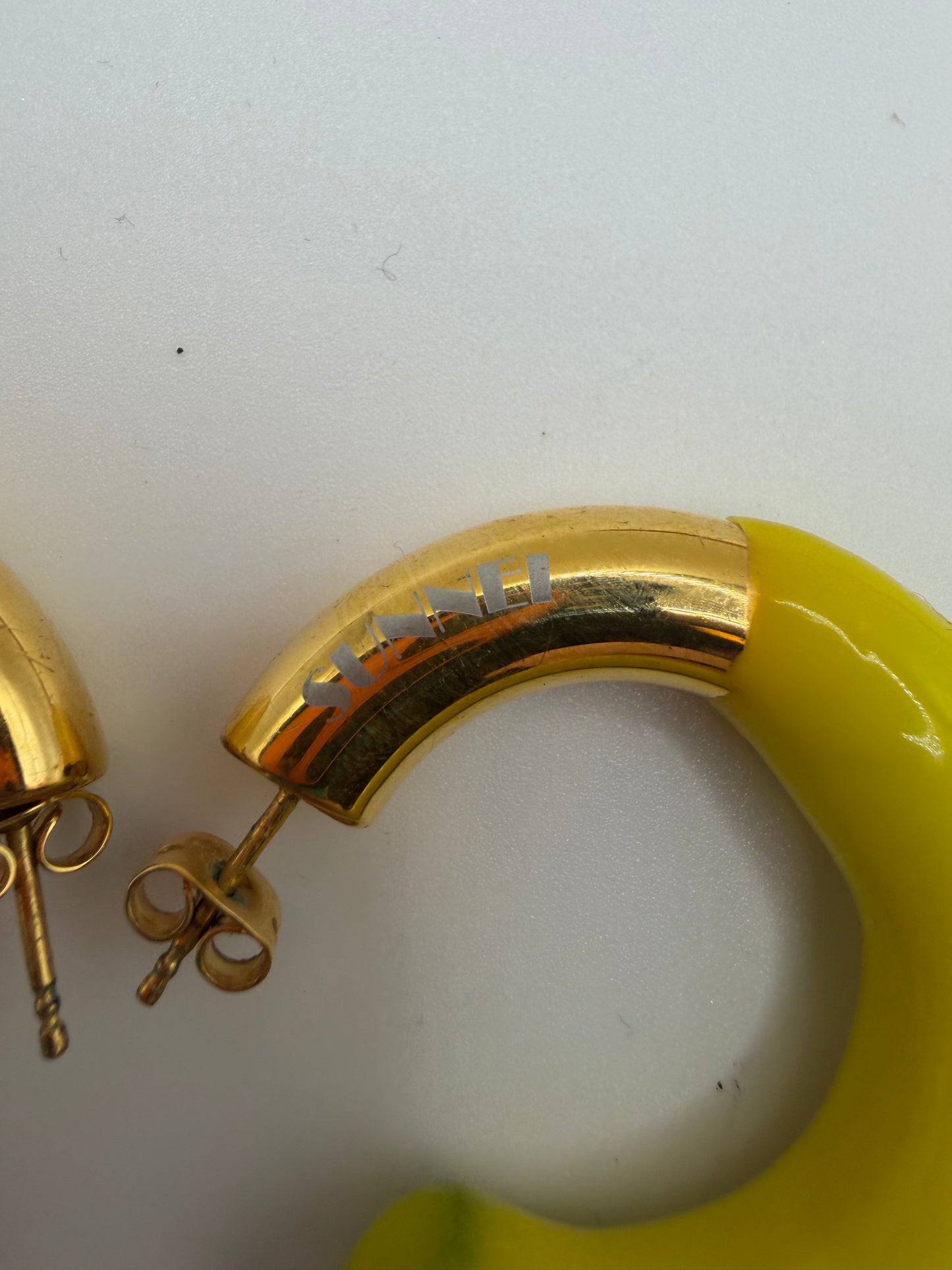 Sunnei Large Yellow Rubber Dipped Earrings